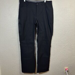 Eddie Bauer Pants Mens 36x34 Black Fleece Lined Tech Nylon Outdoor Hiking